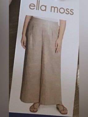Ella Moss Wide Leg Pants in Beige
